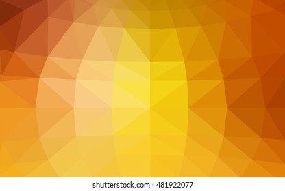 Light orange polygonal illustration, which consist of triangles. Triangular design for your business. Geometric background in Origami style with gradient.