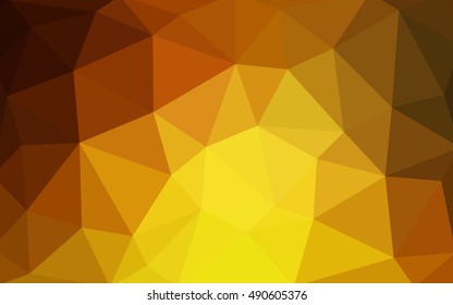 Light orange polygonal illustration, which consist of triangles. Triangular design for your business. Geometric background in Origami style with gradient.