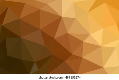 Light orange polygonal illustration, which consist of triangles. Triangular design for your business. Geometric background in Origami style with gradient.