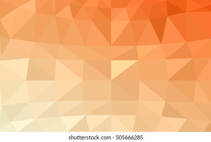 Light orange polygonal illustration, which consist of triangles. Triangular design for your business. Geometric background in Origami style with gradient.