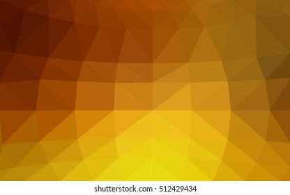 Light orange polygonal illustration, which consist of triangles. Triangular design for your business. Geometric background in Origami style with gradient.
