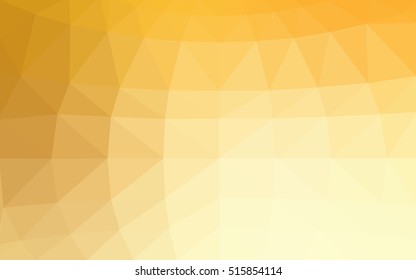 Light orange polygonal illustration, which consist of triangles. Triangular design for your business. Geometric background in Origami style with gradient.