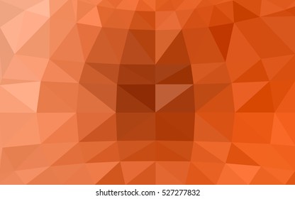 Light orange polygonal illustration, which consist of triangles. Triangular design for your business. Geometric background in Origami style with gradient.