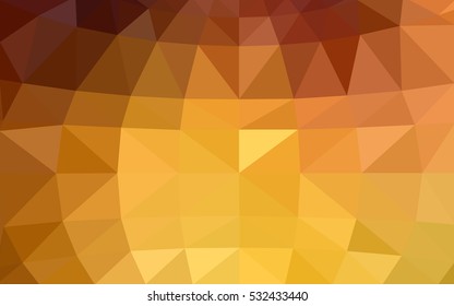Light orange polygonal illustration, which consist of triangles. Triangular design for your business. Geometric background in Origami style with gradient.