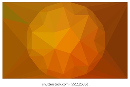 Light Orange polygonal illustration, which consist of triangles with a gemstone in center. Triangular design of a huge diamond for your business. Creative geometric background of gems.