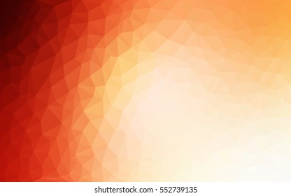 Light Orange polygonal illustration, which consist of triangles. Triangular pattern for your business design. Geometric background in Origami style with gradient. 