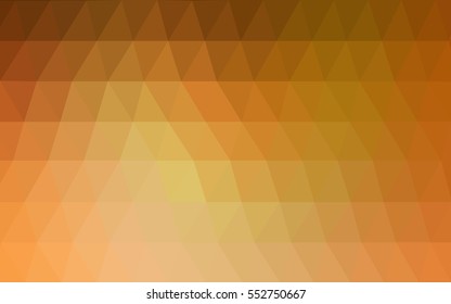 Light Orange polygonal illustration, which consist of triangles. Triangular design for your business. Creative geometric background in Origami style with gradient