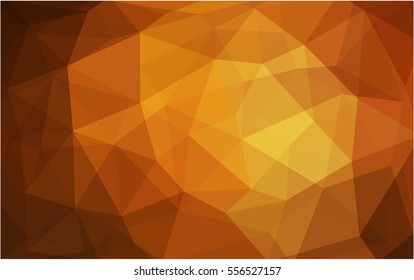 Light Orange polygonal illustration, which consist of triangles. Triangular design for your business. Creative geometric background in Origami style with gradient