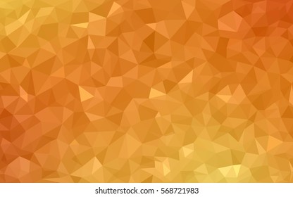 Light Orange polygonal illustration, which consist of triangles. Triangular pattern for your business design. Geometric background in Origami style with gradient. 