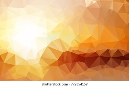 Light Orange polygonal illustration, which consist of triangles. Geometric background in Origami style with gradient. Triangular design for your business