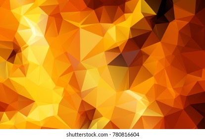 Light Orange polygonal illustration, which consist of triangles. Geometric background in Origami style with gradient. Triangular design for your business