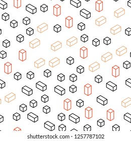 Light Orange, Red vector seamless, isometric backdrop with rhombus. Abstract gradient illustration with rectangles. Template for business cards, websites.