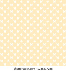 Light Orange Seamless Baby Pattern With White Butterflies