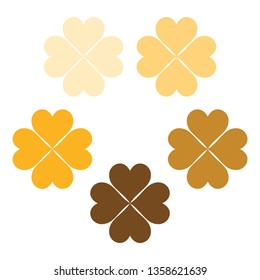 A light orange set of clover leaves, a symbol of luck, poker symbol icon