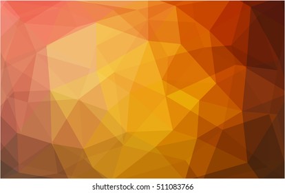 Light orange triangle mosaic background. Colorful illustration in abstract style with gradient. The elegant pattern can be used as part of a brand book.