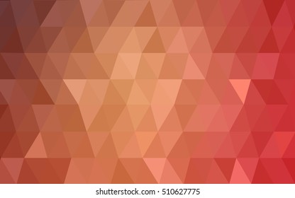 Light orange triangle mosaic template. A completely new color illustration in a vague style. Brand-new style for your business design.