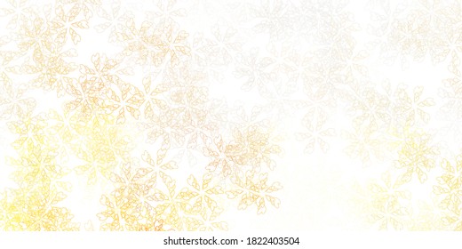 Light orange vector abstract artwork with leaves. Decorative illustration with doodles on abstract template. Brand new business design.