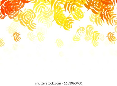 Light Orange vector abstract backdrop with leaves. New colorful illustration in doodle style with leaves. Elegant pattern for your brand book.
