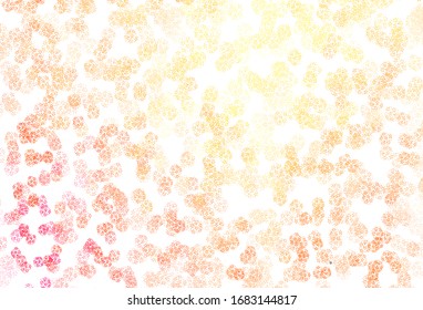 Light Orange vector abstract backdrop with leaves. Brand new colored illustration in blurry style with leaves. Doodle design for your web site.