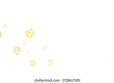 Light Orange vector abstract backdrop with leaves. A vague abstract illustration with leaves in doodles style. Brand new style for your business design.