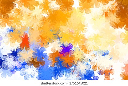 Light Orange vector abstract backdrop with flowers Brand new colored illustration with flowers. Elegant pattern for your brand book.