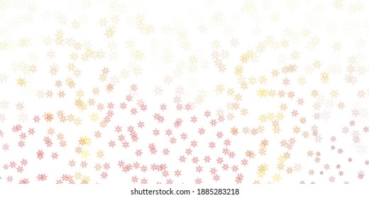 Light orange vector abstract backdrop with leaves. Shining colored illustration with leaves in doodle style. Smart design for wrapping, wallpapers.