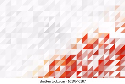 Light Orange vector abstract colorful background, which consist of triangles. Pattern with colored triangles on white background.