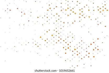 Light Orange vector abstract colorful background, which consist of triangles. Pattern with colored triangles on white background.