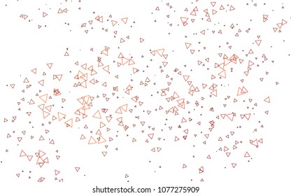 Light Orange vector abstract colorful background, which consist of triangles. Pattern with colored triangles on white background.