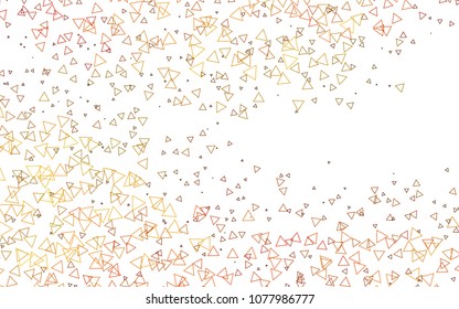 Light Orange vector abstract colorful background, which consist of triangles. Pattern with colored triangles on white background.