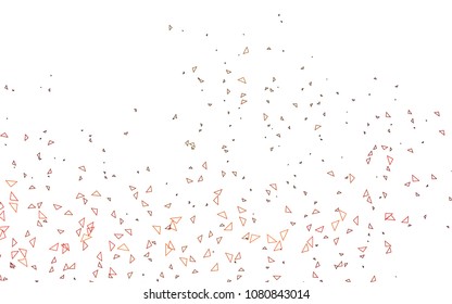 Light Orange vector abstract colorful background, which consist of triangles. Pattern with colored triangles on white background.