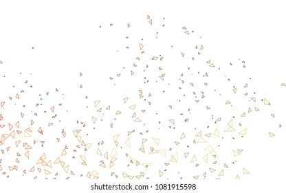 Light Orange vector abstract colorful background, which consist of triangles. Pattern with colored triangles on white background.
