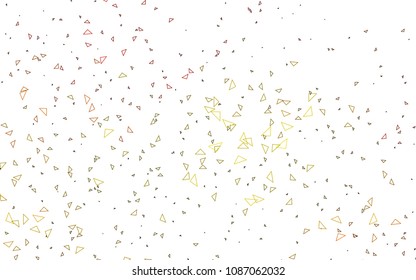 Light Orange vector abstract colorful background, which consist of triangles. Pattern with colored triangles on white background.