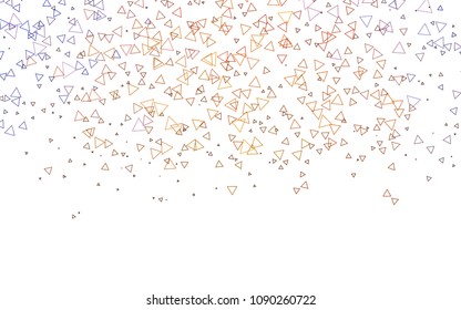 Light Orange vector abstract colorful background, which consist of triangles. Pattern with colored triangles on white background.