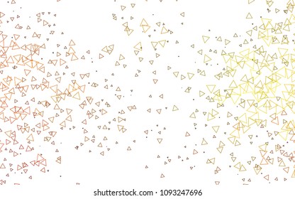 Light Orange vector abstract colorful background, which consist of triangles. Pattern with colored triangles on white background.