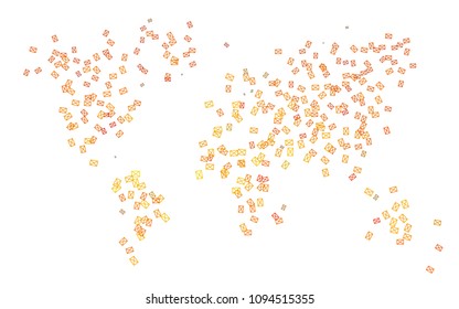 Light Orange vector abstract colorful background, which consist of triangles. Pattern with colored triangles on white background.