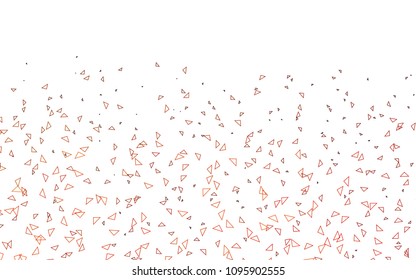 Light Orange vector abstract colorful background, which consist of triangles. Pattern with colored triangles on white background.