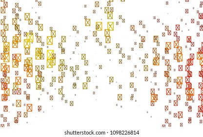 Light Orange vector abstract colorful background, which consist of triangles. Pattern with colored triangles on white background.
