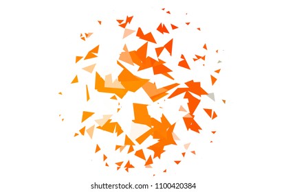 Light Orange vector abstract colorful background, which consist of triangles. Pattern with colored triangles on white background.