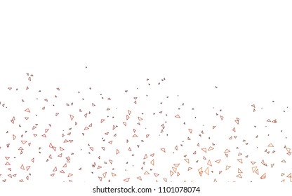 Light Orange vector abstract colorful background, which consist of triangles. Pattern with colored triangles on white background.