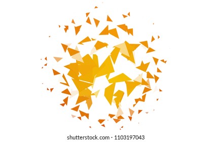 Light Orange vector abstract colorful background, which consist of triangles. Pattern with colored triangles on white background.