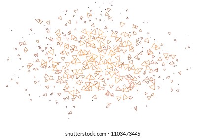 Light Orange vector abstract colorful background, which consist of triangles. Pattern with colored triangles on white background.