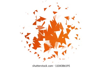 Light Orange vector abstract colorful background, which consist of triangles. Pattern with colored triangles on white background.