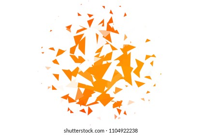 Light Orange vector abstract colorful background, which consist of triangles. Pattern with colored triangles on white background.
