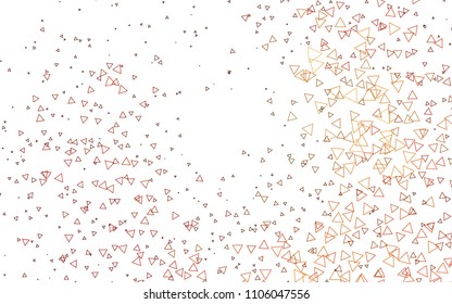 Light Orange vector abstract colorful background, which consist of triangles. Pattern with colored triangles on white background.