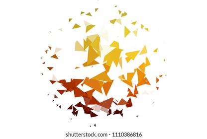 Light Orange vector abstract colorful background, which consist of triangles. Pattern with colored triangles on white background.