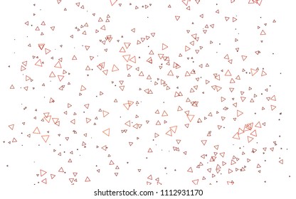 Light Orange vector abstract colorful background, which consist of triangles. Pattern with colored triangles on white background.