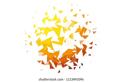 Light Orange vector abstract colorful background, which consist of triangles. Pattern with colored triangles on white background.