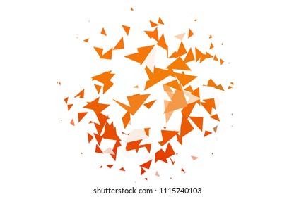 Light Orange vector abstract colorful background, which consist of triangles. Pattern with colored triangles on white background.