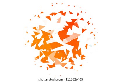 Light Orange vector abstract colorful background, which consist of triangles. Pattern with colored triangles on white background.